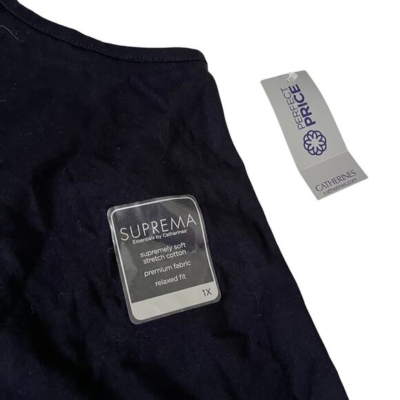 NWT Black Mock Neck Tank Top Plus Sz 1X / 18 / 20W Stretch Casual Layers - Picture 4 of 8